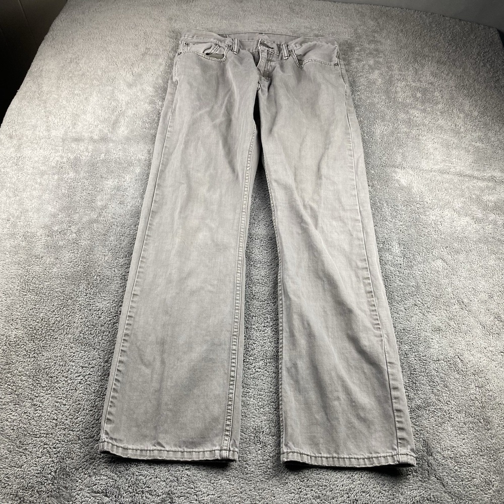 Levis 514 Slim Straight Jeans Mens 33x32 Gray Low Rise 100% Cotton